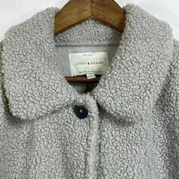 Faux Shearling Lucky Brand Woman’s Jacket, Shacket, Size Large.  NWOT - Picture 3 of 11